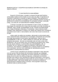 Resenha artigo A importância da Arquitetura Sustentável na redução do impacto ambiental.
