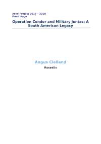 Operation Condor and Military Juntas: A South American Legacy