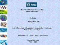 AULA DE NUMERO DOIS DE BIOQUÍMICA