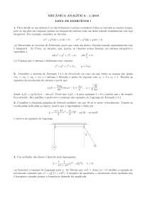 Lista de exercícios mecânica analítica