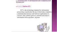 INFORMATION AND COMMUNICATION TECHNOLOGY