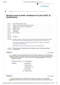 Avaliação On-Line 5 (AOL 5) - Questionário: Processo de Conformação