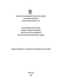 Relatório de Obras Hidráulicas - ENERGIA ESPECIFICA: ALTURA CRÍTICA EM RESSALTO DE FUNDO