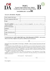 Trascrizione di esame  di Plida  per stranieri che studiano italiano
