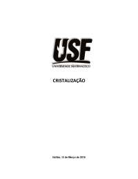 Relatório de cristalização