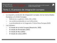 TEMA 1. EL PROCESO DE INTEGRACION EUROPEA - Docsity