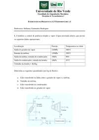 Lista de exercicios de Termodinamica I