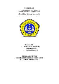 Makalah Manajemen Investasi Docsity
