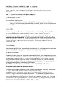 INVESTIGACION Y PLANIFICACION DE MEDIOS