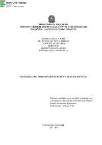 Relatório de doce de leite em pasta