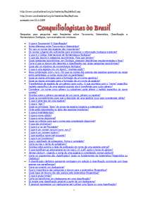 Taxonomia e Classificação Zoológica: Perguntas Frequentes (Moluscos)