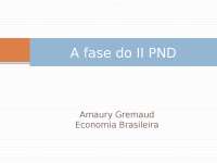 A Fase II do PND - Plano Nacional de Desenvolvimento do Brasil
