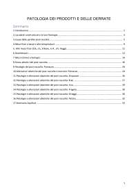 PATOLOGIA DEI PRODOTTI E DELLE DERRATE