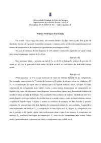 Destilação Fracionada: Experimento e Análise de Eficiência da Coluna de Fracionamento