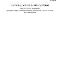 Informe de Laboratorio Calibracion De INSTRUMENTOS