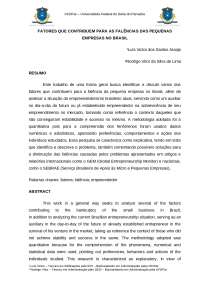 Projeto de pesquisa - Causas das falências das pequenas empresas no Brasil