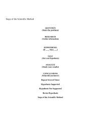 Scientific Method Notes Handout - Docsity