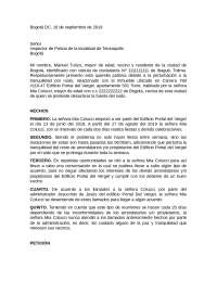querella policiva sobre la molestia por el ruido