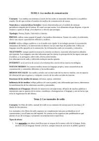 Espanol en los medios de comunicación - Docsity