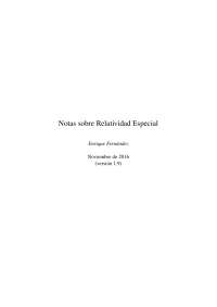 Relatividad especial. Capítulo 1. Apuntes 1º Grado de Física. Enrique Fernández