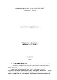 A indisciplina na escola