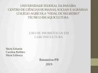 uso de probioticos na carcinicultura