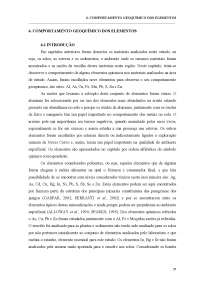 Comportamento Geoquimico dos Elementos