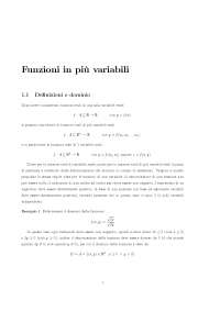 Funzioni in più variabili, ottimizzazione - Docsity
