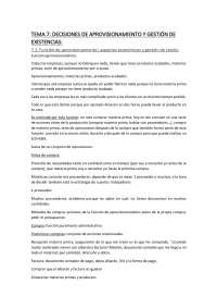 DECISIONES DE APROVISIONAMIENTO Y GESTIÓN DE EXISTENCIAS | Apuntes de ...