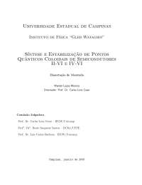 Síntese e Estabilização de Pontos Quânticos Coloidais de Semicondutores II-VI e IV-VI