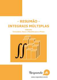 RESUMÃO DE INTEGRAIS MULTIPLAS