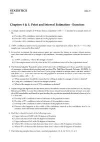Statistics exercises - Docsity
