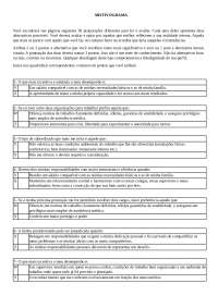 Teste de Motivograma Psicologia