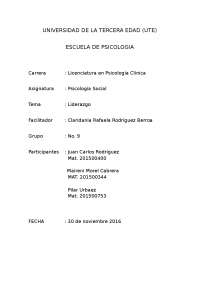 Liderazgo, el liderazgo desde un enfoque psicologico