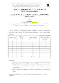 Exercicío de alocação e nivelamento de recursos