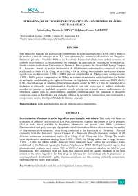 determinação do teor de aas em comprimidos