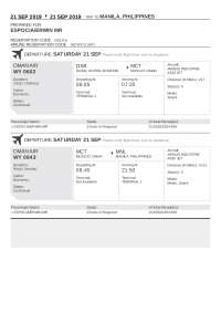 Airline Reservation: Trip to Manila, Philippines by Erwin MR