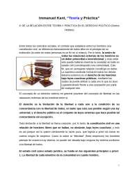 Kant - Resumen Teoría y Praxis