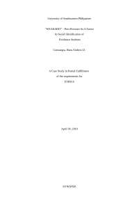 CASE STUDY Peer Pressure as a Factor in Social Identification of Freshmen Students