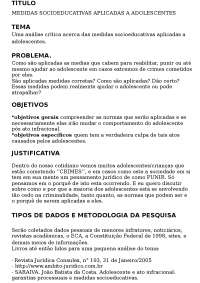 MEDIDAS SOCIOEDUCATIVAS APLICADAS A ADOLESCENTES