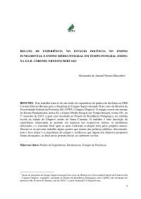 Experiência estágio Docência