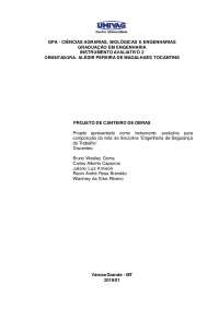 Relatório - PROJETO CANTEIRO DE OBRAS