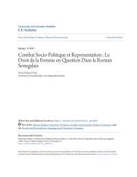 Combat Socio Politique Et Representation Le Droit De La Femme En Question Dans Le Roman Senegalais Docsity
