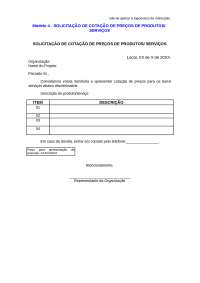modelo de cotação para contratos e licitações