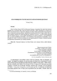 Raymond Queneau et les mythologies - Docsity