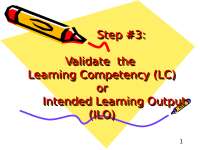 Backward Design in Education: Validating Learning Competencies and Intended Outputs