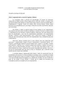 Comparação entre a teoria de Vygotsky e Skinner