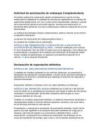Solicitud de embarque complementaria