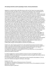 La psicologia dei problemi decisionali: le violazioni di costanza e coerenza