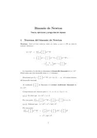 Binomio de Newton: teoría, ejercicios y preguntas de repaso